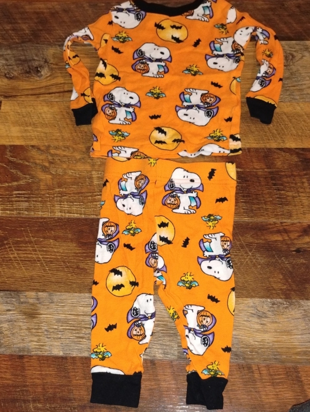 Peanuts Orange Snoopy Halloween Kids Pajama Set 12 Months